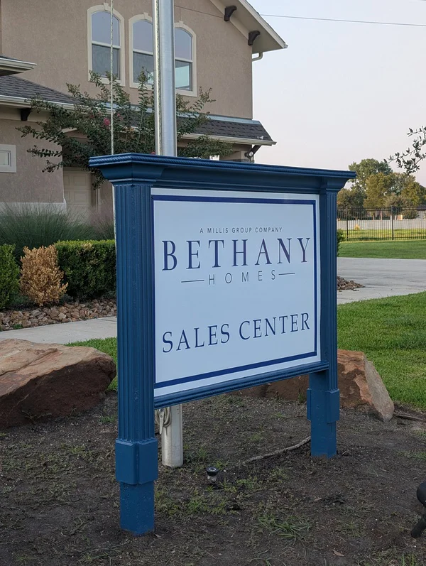 Home Builder Sign Bethany Homes — Intrepid Signs, Rosenberg TX