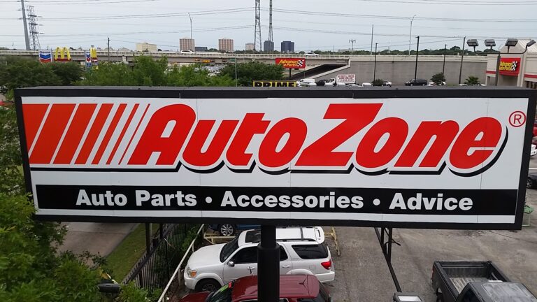 Illuminated pole sign at a Texas retail site