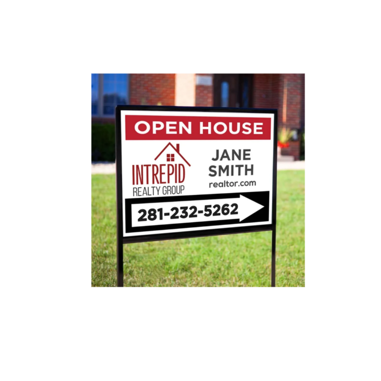 Real Estate Sign with Frame Open House Intrepid — Intrepid Signs, Rosenberg TX