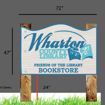 Wharton County library Sandblasted Sign — Intrepid Signs, Rosenberg TX