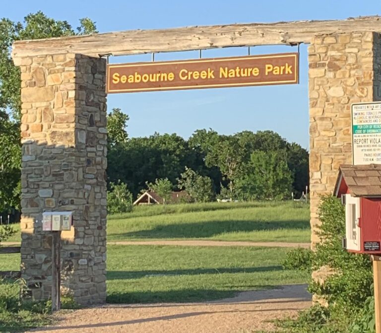 Seabourne Creek Nature Park stone entrance arch — Intrepid Signs, Rosenberg TX