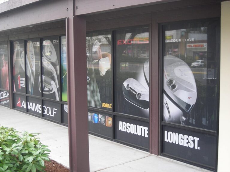 Windows graphics golf shop — Intrepid Signs, Rosenberg TX